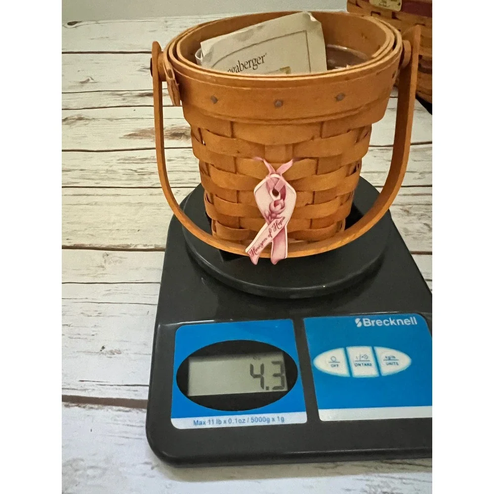 Longaberger Horizon of Hope Basket Natural Pink Ribbon 2001 Small 4.5in